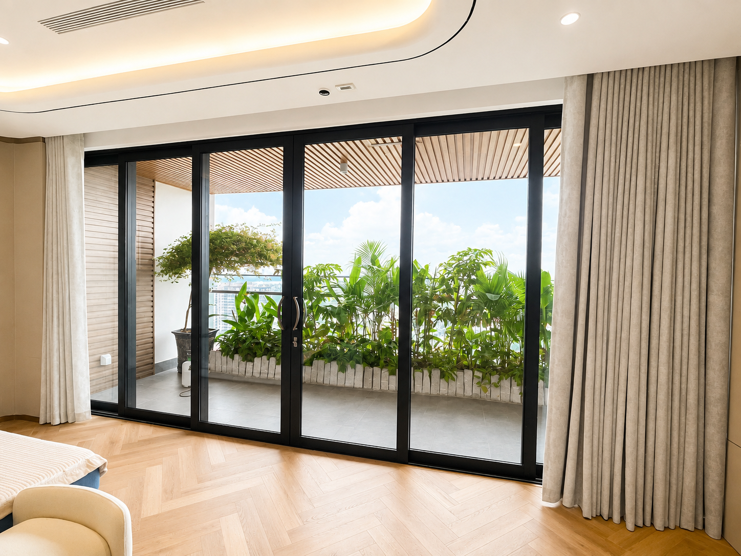 Hệ VRE180 - Cửa đi mở trượt 3 ray Viralwindow -2